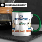 Angler Tasse mit Spruch Ich schwöre er war so groß | Lustige – Grün [farbe:grün]