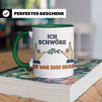 Angler Tasse mit Spruch Ich schwöre er war so groß | Lustige – Grün [farbe:grün]