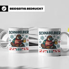 Schnabelbier Tasse mit Schnabeltier im Ugly Sweater, lustige – Weiß [farbe:weiß]