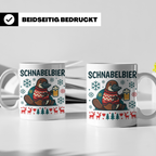 Schnabelbier Tasse mit Schnabeltier im Ugly Sweater, lustige – Weiß [farbe:weiß]
