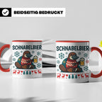 Schnabelbier Tasse mit Schnabeltier im Ugly Sweater, lustige – Rot [farbe:rot]