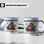 Schnabelbier Tasse mit Schnabeltier im Ugly Sweater, lustige – Blau [farbe:blau]