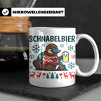 Schnabelbier Tasse mit Schnabeltier im Ugly Sweater, lustige – Weiß [farbe:weiß]