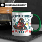 Schnabelbier Tasse mit Schnabeltier im Ugly Sweater, lustige – Grün [farbe:grün]