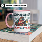 Schnabelbier Tasse mit Schnabeltier im Ugly Sweater, lustige – Rosa [farbe:rosa]