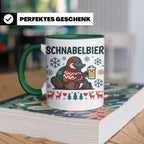 Schnabelbier Tasse mit Schnabeltier im Ugly Sweater, lustige – Grün [farbe:grün]