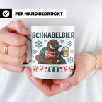 Schnabelbier Tasse mit Schnabeltier im Ugly Sweater, lustige – Weiß [farbe:weiß]