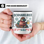 Schnabelbier Tasse mit Schnabeltier im Ugly Sweater, lustige – Schwarz [farbe:schwarz]