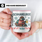 Schnabelbier Tasse mit Schnabeltier im Ugly Sweater, lustige – Rosa [farbe:rosa]