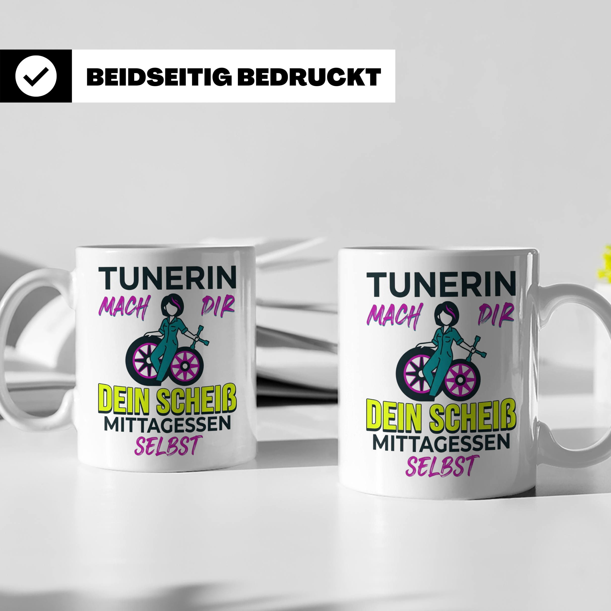 Tunerin Tasse mit Spruch Schrauberin Geschenk für Frauen Aut – Weiß [farbe:weiß]