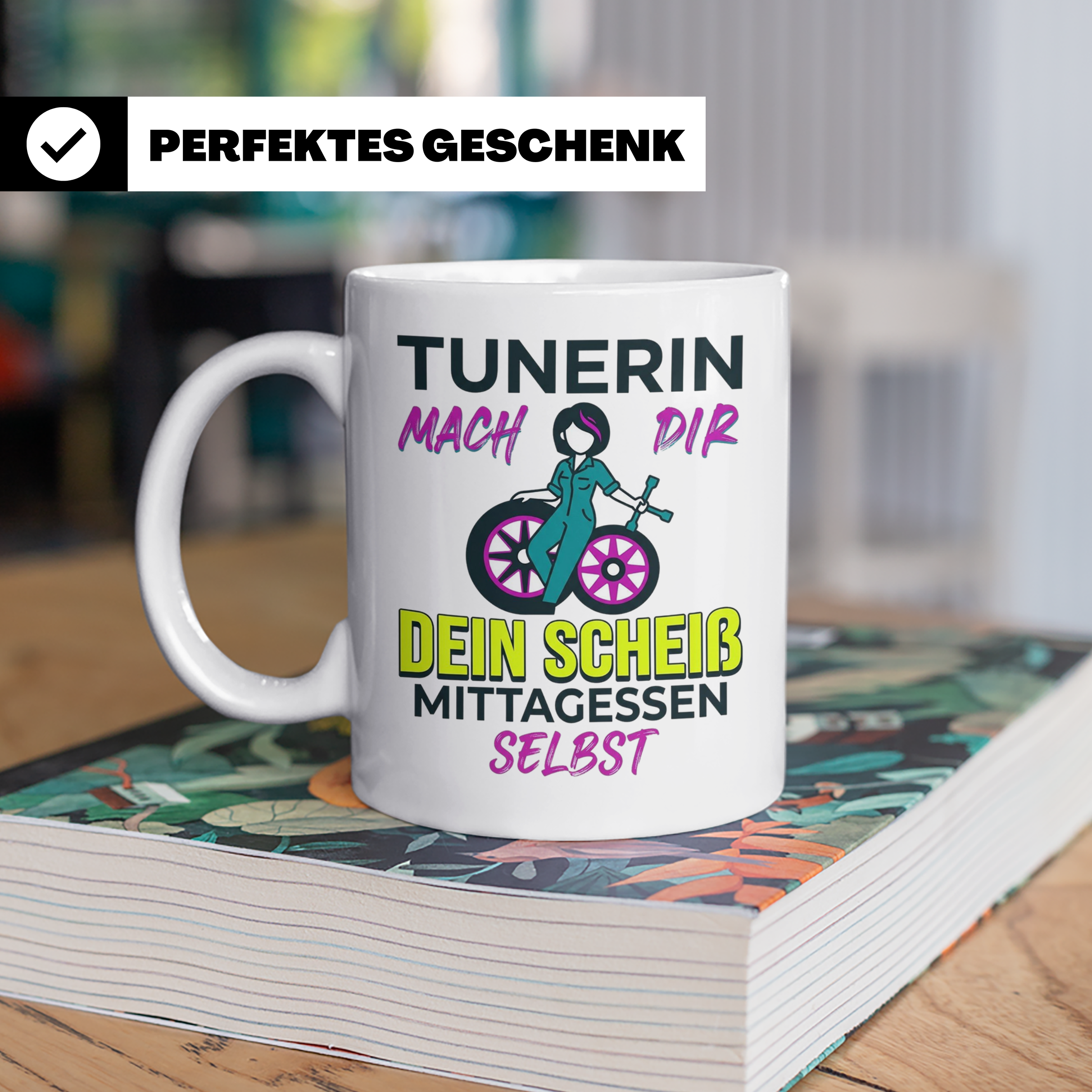 Tunerin Tasse mit Spruch Schrauberin Geschenk für Frauen Aut – Weiß [farbe:weiß]