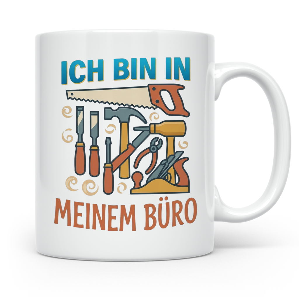 Handwerker Tasse Ich bin in meinem Büro lustig, Geschenk für – Weiß [farbe:weiß]