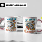 Handwerker Tasse Ich bin in meinem Büro lustig, Geschenk für – Rosa [farbe:rosa]