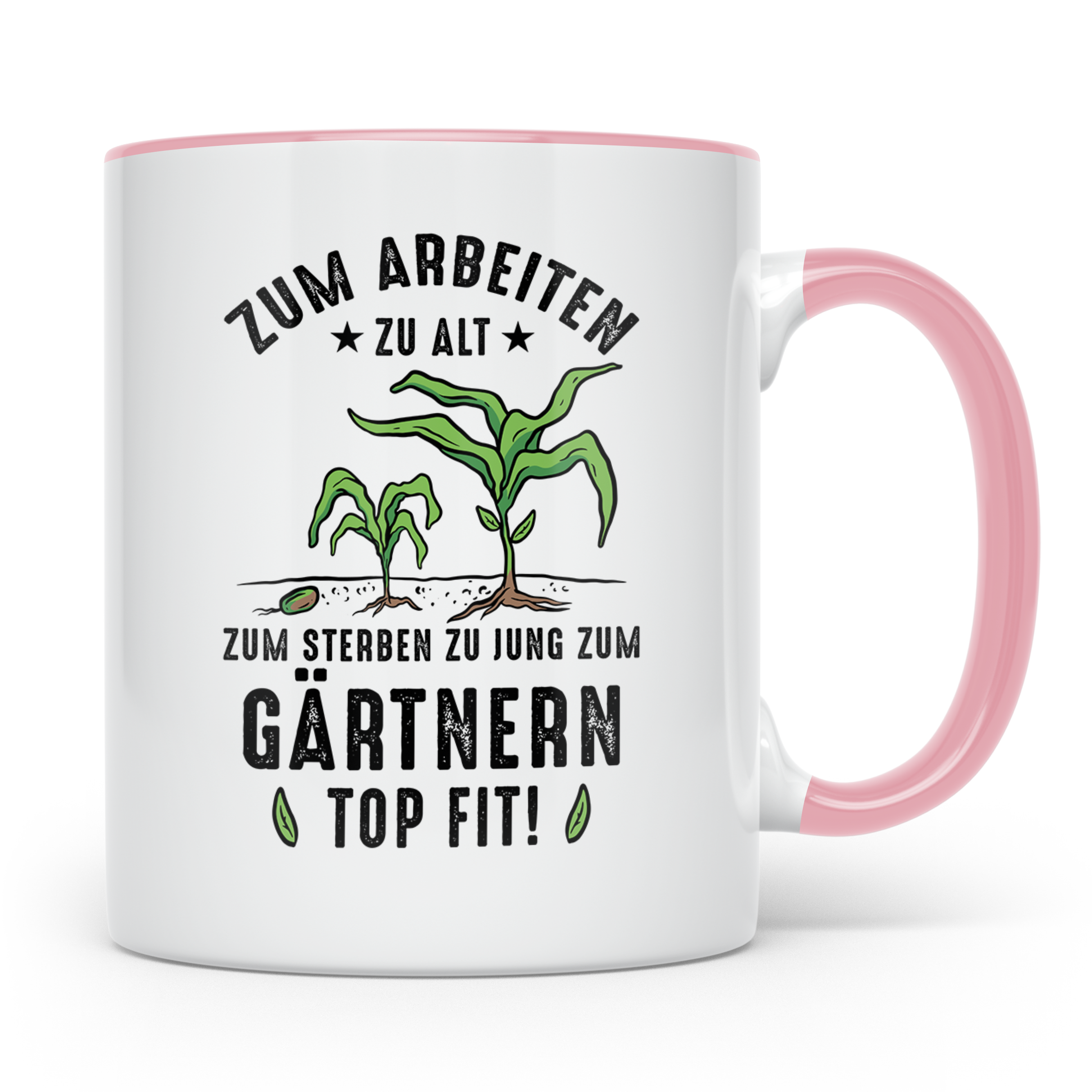 Mais Wachstum Kaffeetasse - Landwirtschaft, Bauernhof, Pflan – Rosa [farbe:rosa]