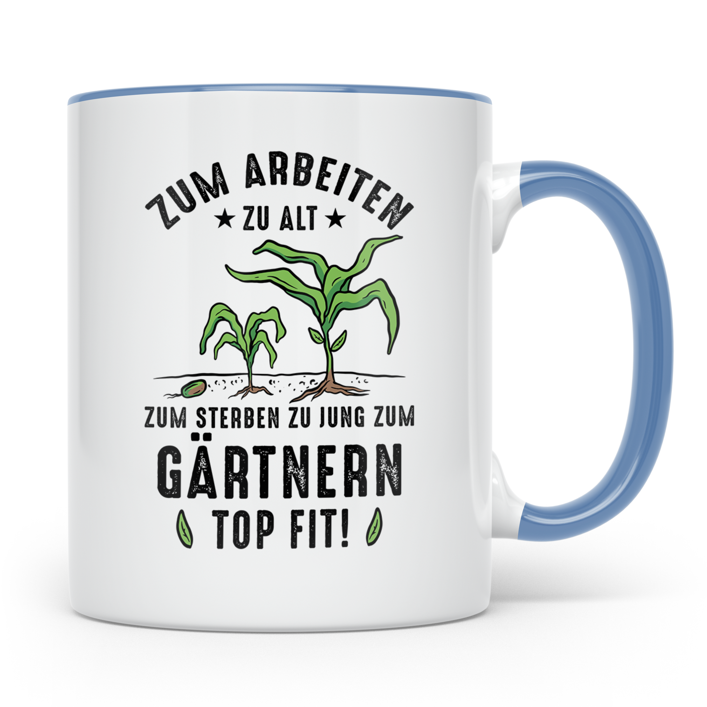 Mais Wachstum Kaffeetasse - Landwirtschaft, Bauernhof, Pflan – Blau [farbe:blau]