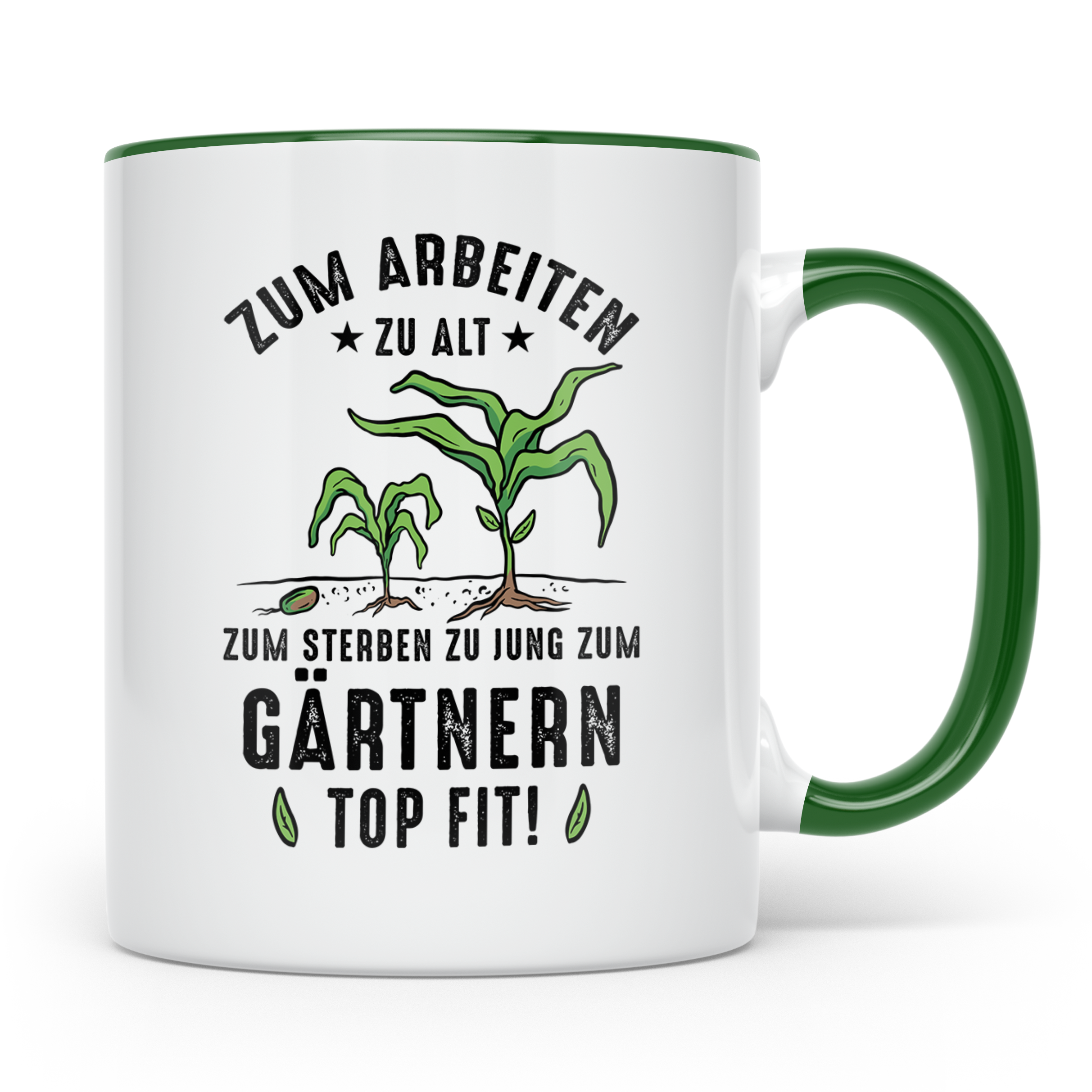 Mais Wachstum Kaffeetasse - Landwirtschaft, Bauernhof, Pflan – Grün [farbe:grün]