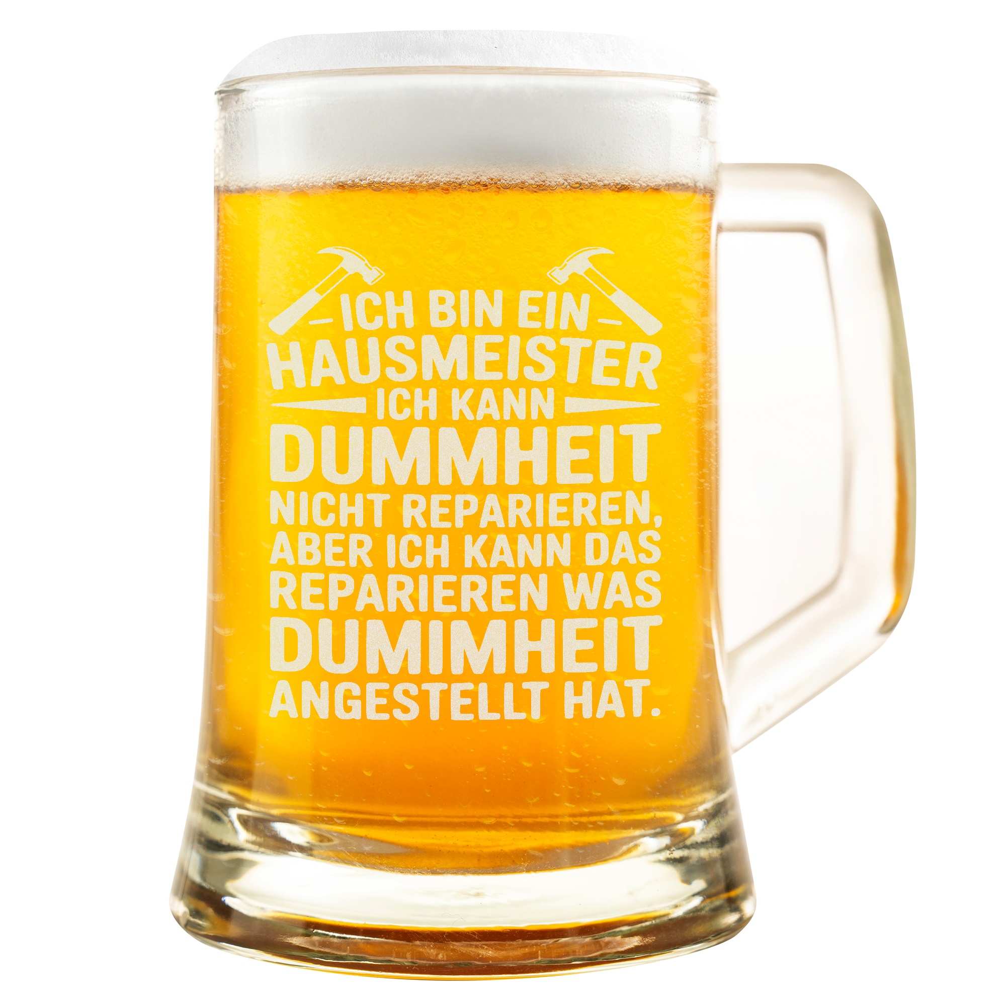 Witziger Bierkrug für Hausmeister – Lustiges Geschenk für Männer, Handwerker & Kollegen, perfekter Humor-Bierkrug zum Geburtstag