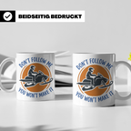 Motorschlitten Tasse Don't Follow Me Spruch, lustiges Schnee – Weiß [farbe:weiß]
