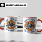 Motorschlitten Tasse Don't Follow Me Spruch, lustiges Schnee – Rot [farbe:rot]