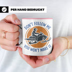 Motorschlitten Tasse Don't Follow Me Spruch, lustiges Schnee – Rosa [farbe:rosa]