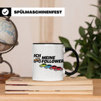 Landwirt Tasse Ich meine Follower lustig, Treckerfahrer Gesc – Schwarz [farbe:schwarz]