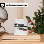 Landwirt Tasse Ich meine Follower lustig, Treckerfahrer Gesc – Rot [farbe:rot]