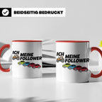 Landwirt Tasse Ich meine Follower lustig, Treckerfahrer Gesc – Rot [farbe:rot]