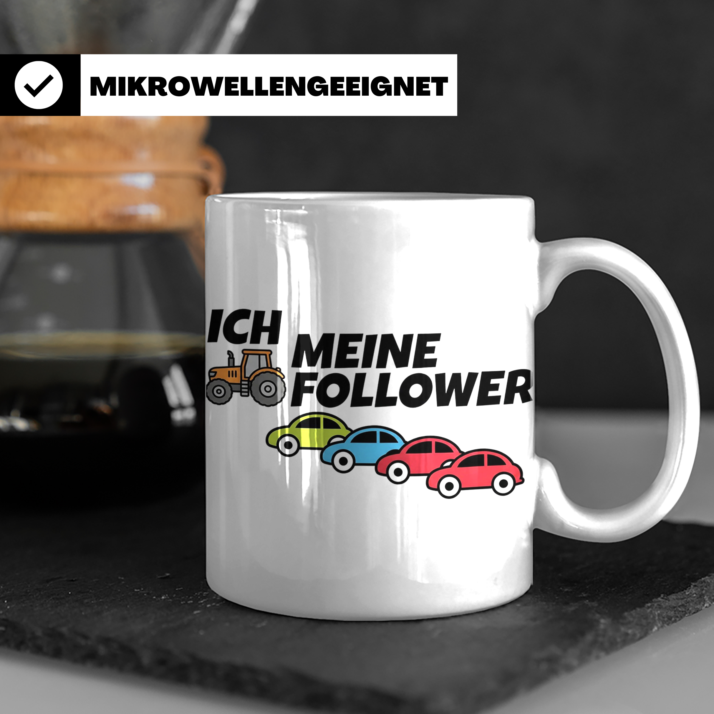 Landwirt Tasse Ich meine Follower lustig, Treckerfahrer Gesc – Weiß [farbe:weiß]