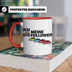 Landwirt Tasse Ich meine Follower lustig, Treckerfahrer Gesc – Rot [farbe:rot]