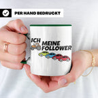Landwirt Tasse Ich meine Follower lustig, Treckerfahrer Gesc – Grün [farbe:grün]