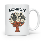 Baumwolle Tasse lustiges Wortspiel Schaf auf Baum, Kaffeebec – Weiß [farbe:weiß]