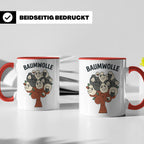 Baumwolle Tasse lustiges Wortspiel Schaf auf Baum, Kaffeebec – Rot [farbe:rot]