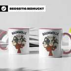 Baumwolle Tasse lustiges Wortspiel Schaf auf Baum, Kaffeebec – Rosa [farbe:rosa]