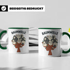 Baumwolle Tasse lustiges Wortspiel Schaf auf Baum, Kaffeebec – Grün [farbe:grün]