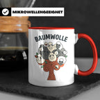 Baumwolle Tasse lustiges Wortspiel Schaf auf Baum, Kaffeebec – Rot [farbe:rot]