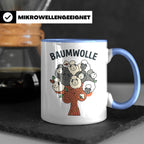 Baumwolle Tasse lustiges Wortspiel Schaf auf Baum, Kaffeebec – Blau [farbe:blau]