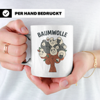 Baumwolle Tasse lustiges Wortspiel Schaf auf Baum, Kaffeebec – Weiß [farbe:weiß]