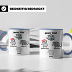 Wortspiel Tasse mit Messer Schaf, Ratten Schaf & Unscharf Mo – Blau [farbe:blau]