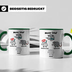 Wortspiel Tasse mit Messer Schaf, Ratten Schaf & Unscharf Mo – Grün [farbe:grün]