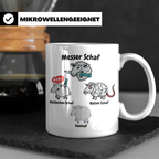 Wortspiel Tasse mit Messer Schaf, Ratten Schaf & Unscharf Mo – Weiß [farbe:weiß]
