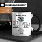 Wortspiel Tasse mit Messer Schaf, Ratten Schaf & Unscharf Mo – Schwarz [farbe:schwarz]