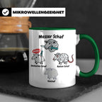 Wortspiel Tasse mit Messer Schaf, Ratten Schaf & Unscharf Mo – Grün [farbe:grün]