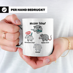 Wortspiel Tasse mit Messer Schaf, Ratten Schaf & Unscharf Mo – Weiß [farbe:weiß]