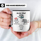 Wortspiel Tasse mit Messer Schaf, Ratten Schaf & Unscharf Mo – Schwarz [farbe:schwarz]