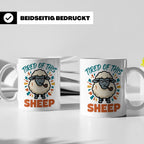 Tired of this Sheep Tasse lustiger Spruch, mürrisches Schaf  – Weiß [farbe:weiß]