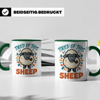 Tired of this Sheep Tasse lustiger Spruch, mürrisches Schaf  – Grün [farbe:grün]