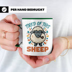 Tired of this Sheep Tasse lustiger Spruch, mürrisches Schaf  – Grün [farbe:grün]
