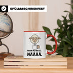 Morgenmuffel Tasse mit Spruch "Bevor du fragst... NÄÄÄÄ" Lus – Rot [farbe:rot]