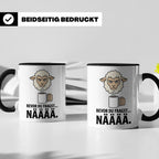 Morgenmuffel Tasse mit Spruch "Bevor du fragst... NÄÄÄÄ" Lus – Schwarz [farbe:schwarz]