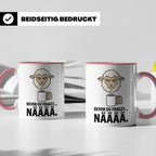Morgenmuffel Tasse mit Spruch "Bevor du fragst... NÄÄÄÄ" Lus – Rosa [farbe:rosa]